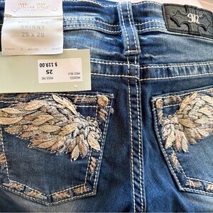 Miss Me Skinny Jeans - Medium Blue with Embroidery